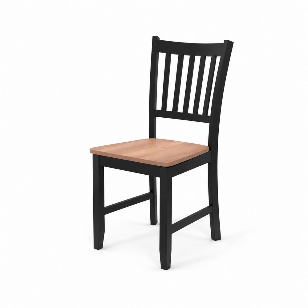 Chaise en bois noir et hêtre 85cm-Novpitor