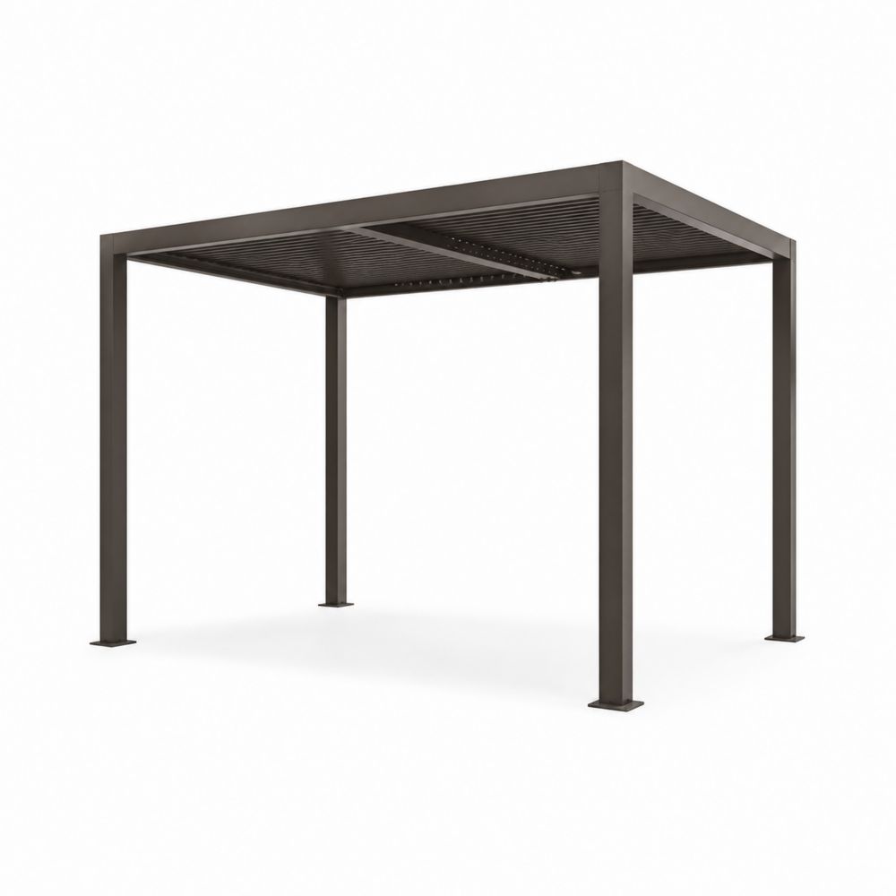 Pergola carrée en métal 300x300x250 cm Bronze-Novpitor