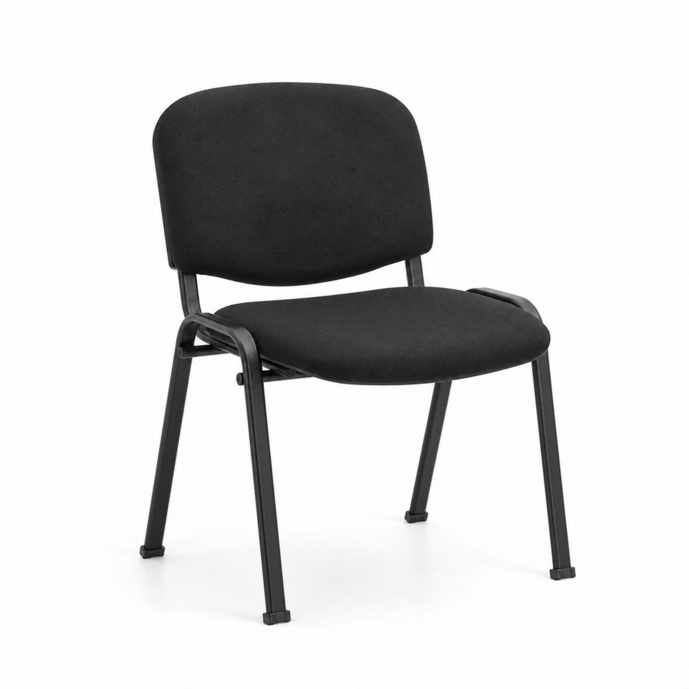 Chaise de Bureau en Tissu Noir et Acier-Novpitor