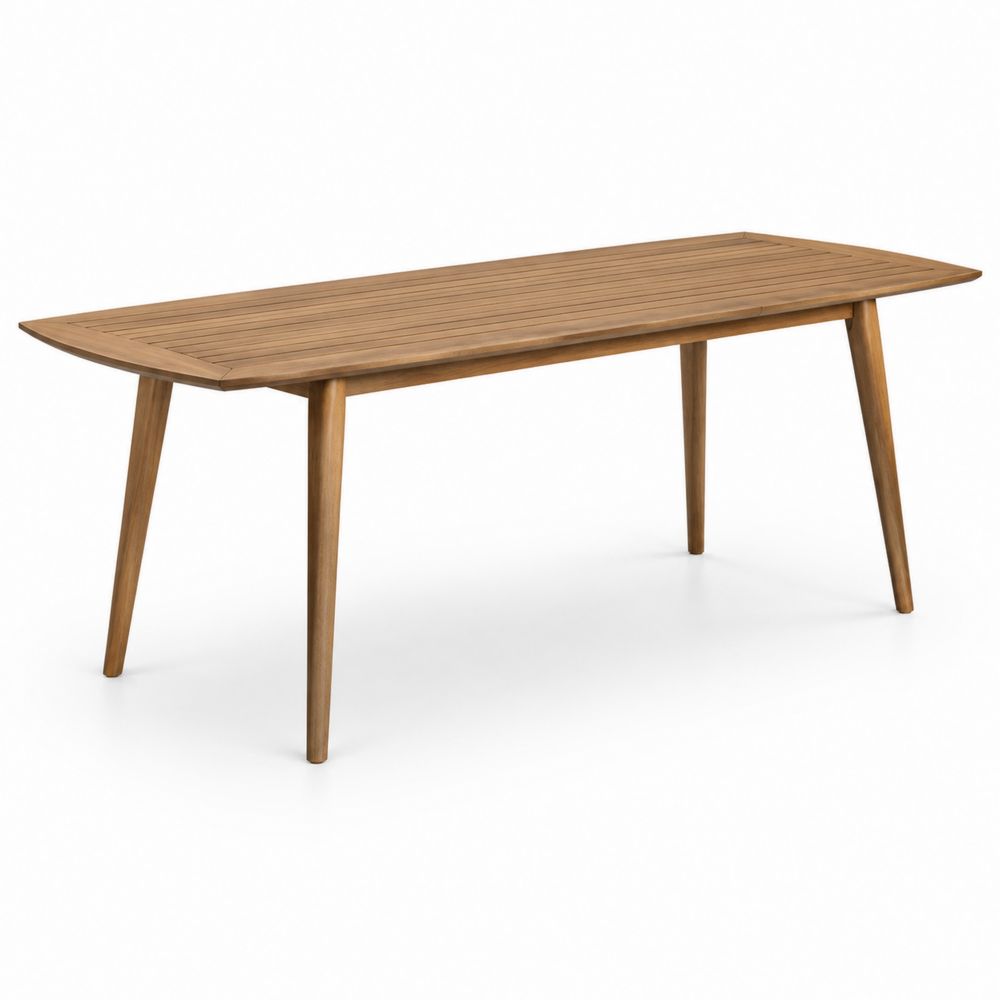 Table de repas extérieur en bois de teck 200x90x75 cm-Novpitor