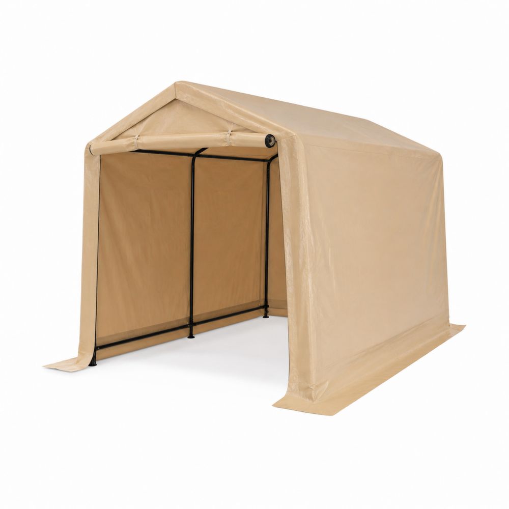 Abri de jardin en acier et PVC beige 300x200x190 cm-Novpitor