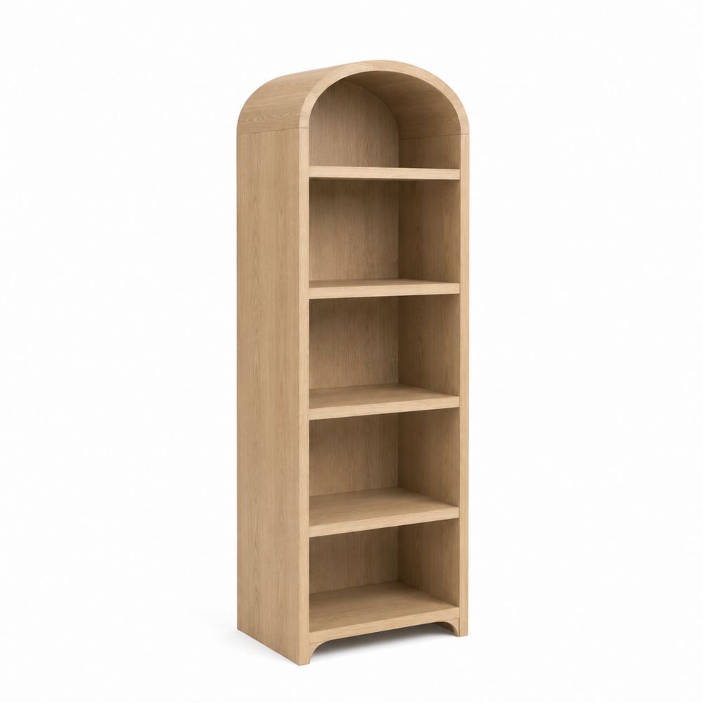 Bibliothèque en bois avec étagères fixes-Novpitor