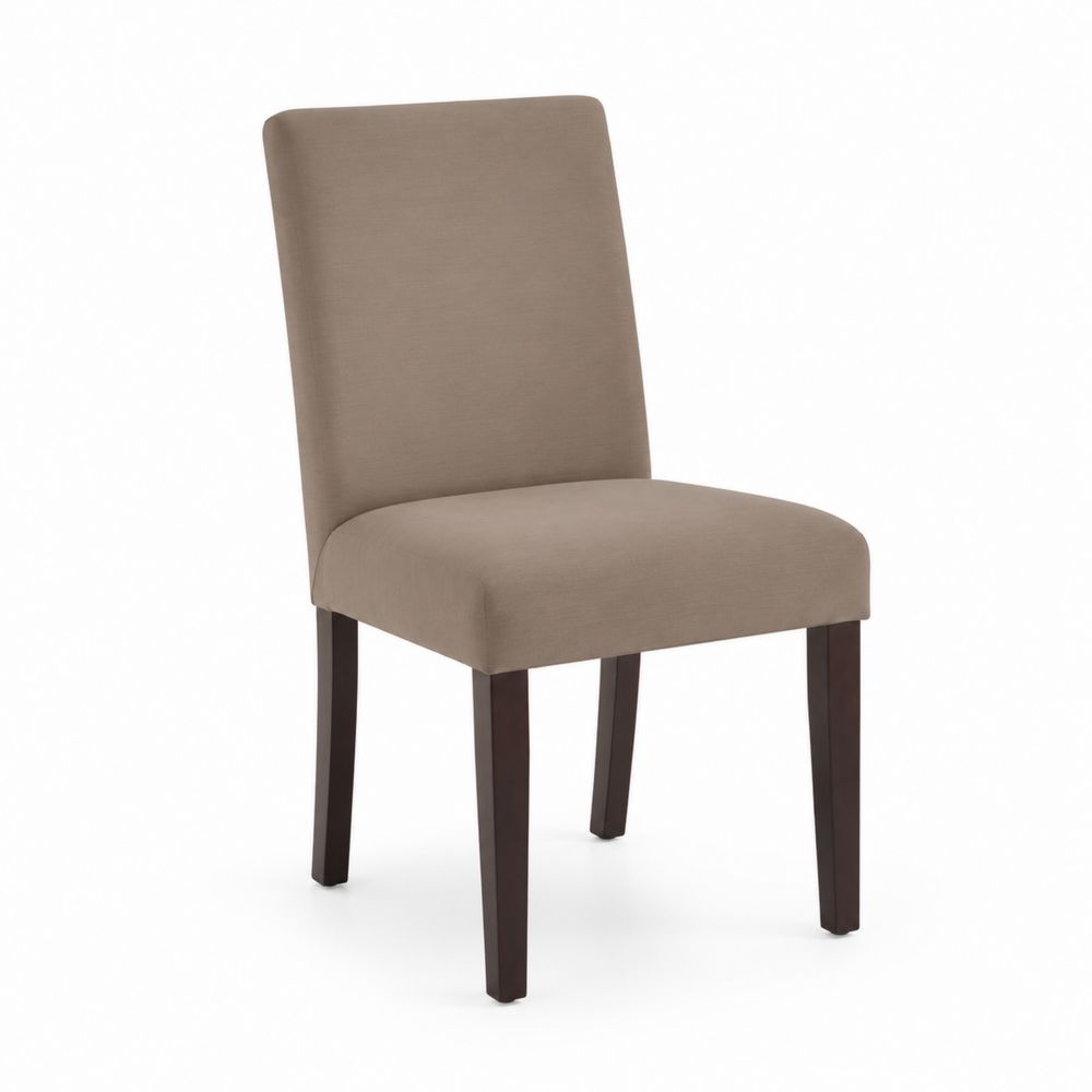 Chaise en bois avec revêtement en tissu polyester Beige-Novpitor