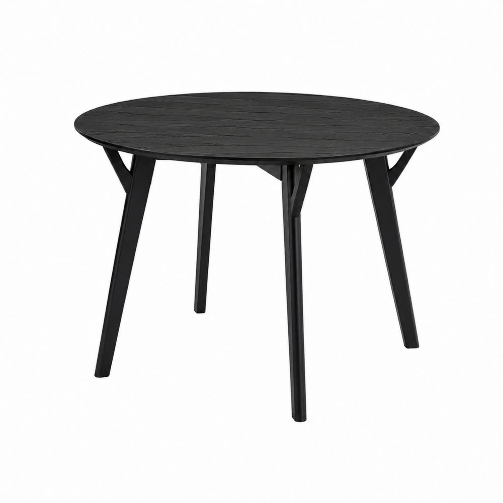 Table Ronde en Bois d'Acacia et Métal Noir 120 cm-Novpitor
