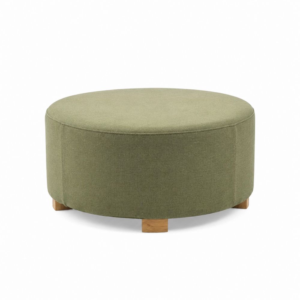 Repose-pieds rond en tissu Vert 80 cm-Novpitor