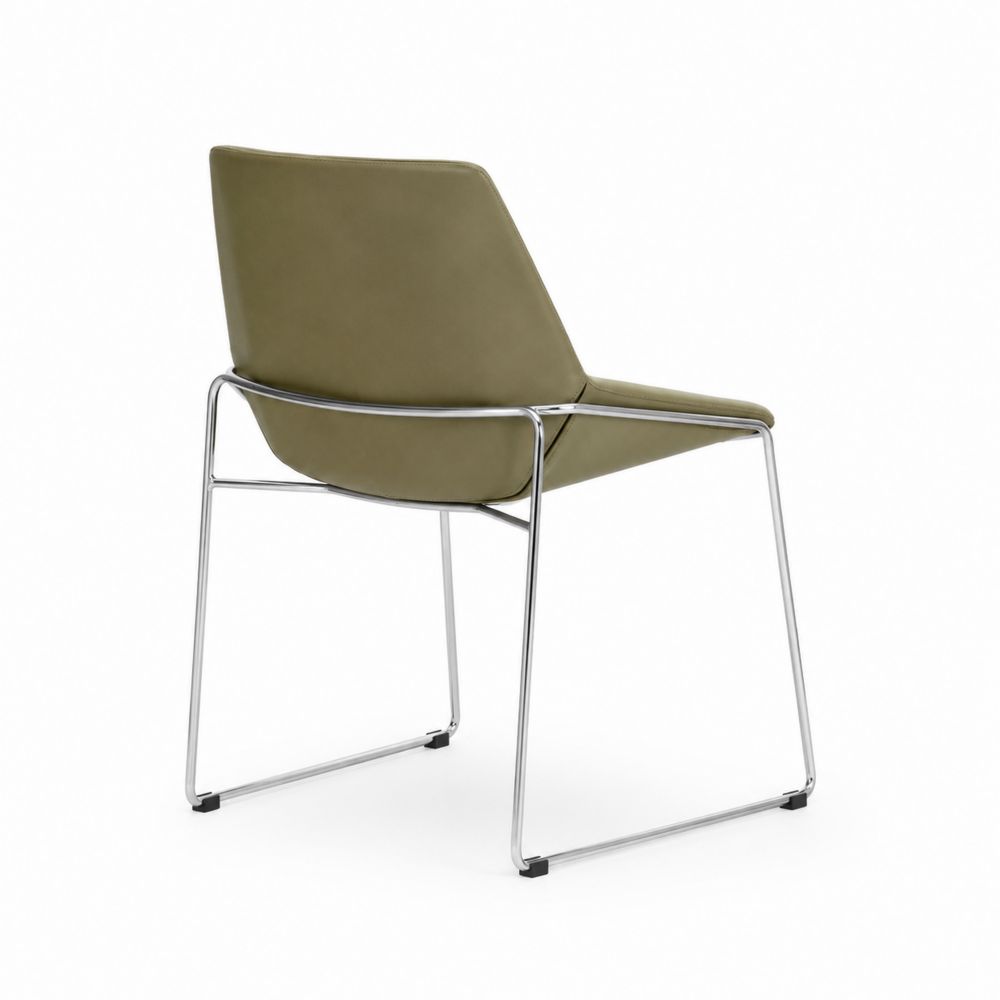 Chaise en métal et cuir synthétique Kaki-Novpitor