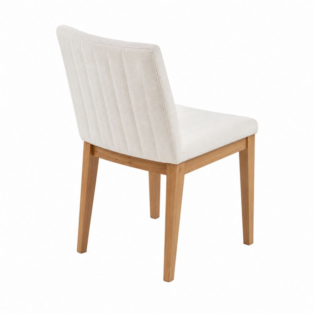 Chaise en chêne avec assise en polyester beige-Novpitor