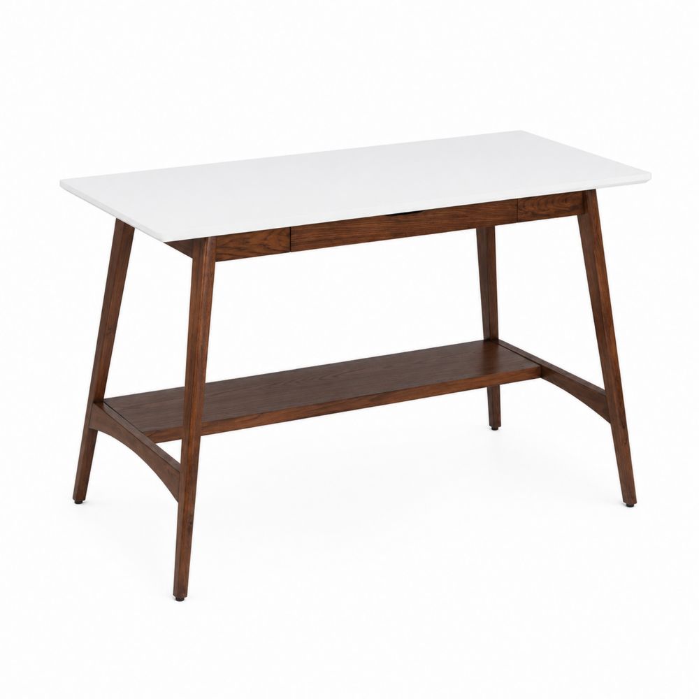 Bureau en Bois et MDF Blanc-Novpitor
