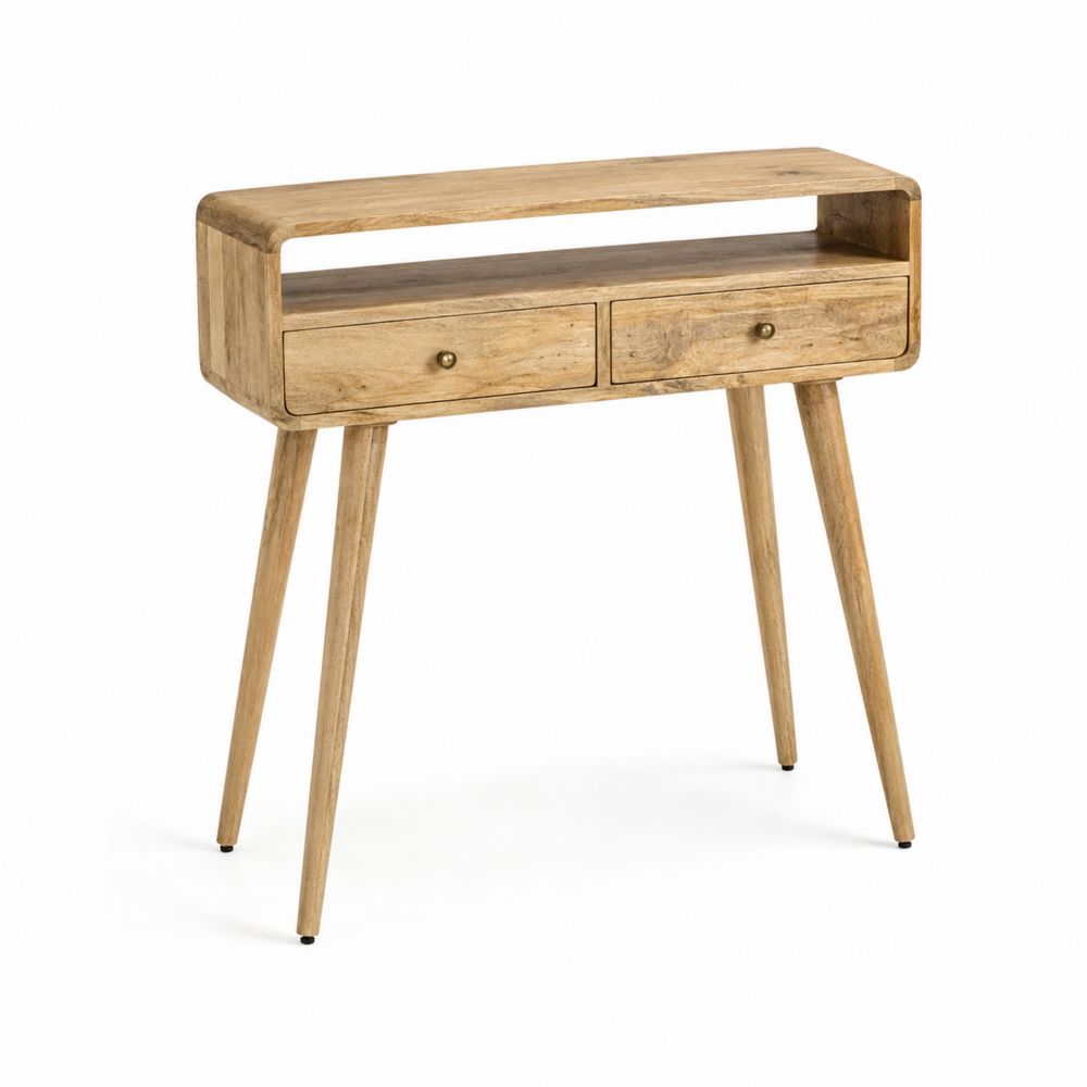 Console en bois de manguier avec tiroirs 90x30x75cm-Novpitor