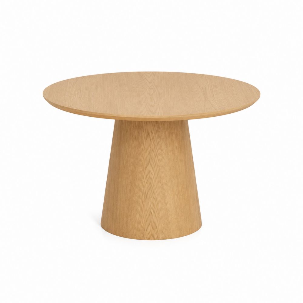 Table ronde en chêne massif 120 cm-Novpitor