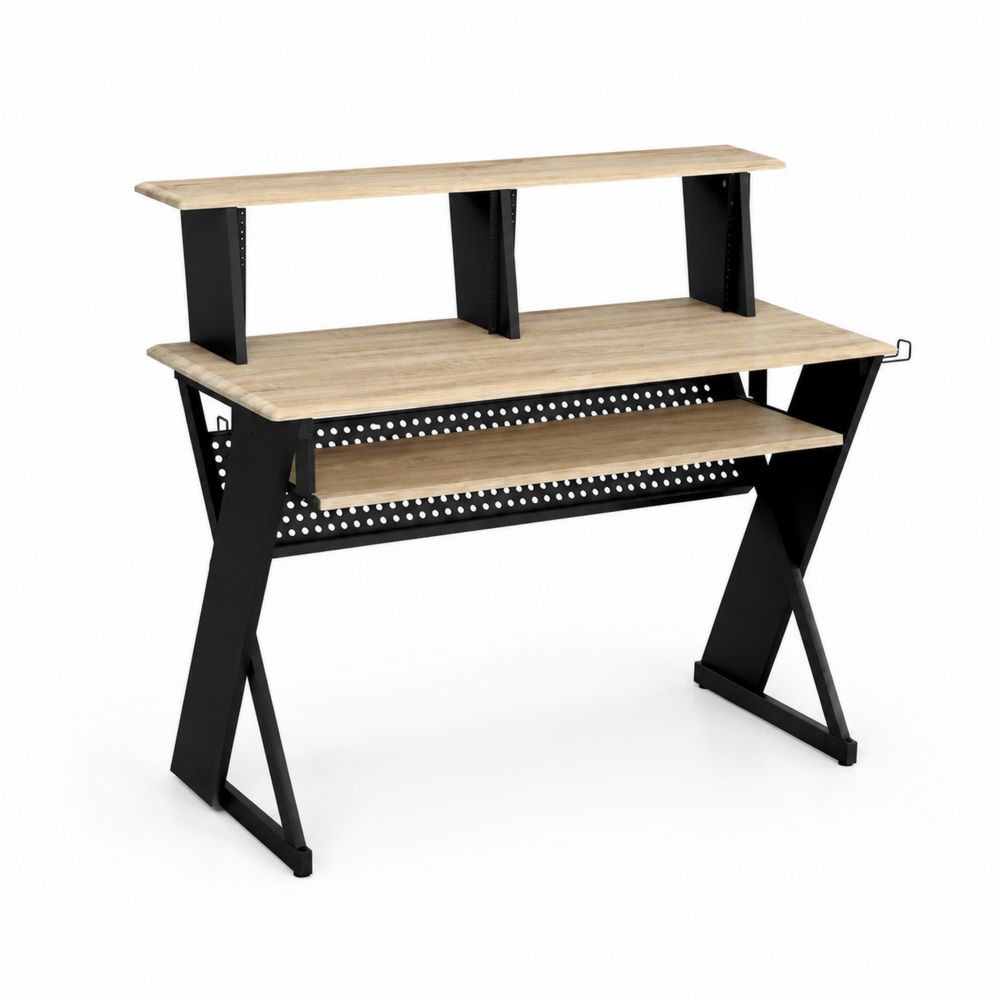 Bureau en bois MDF avec cadre en métal noir, 120 cm-Novpitor