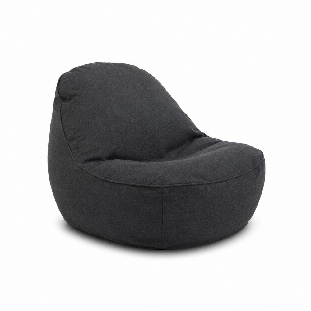 Fauteuil Poire en Tissu Noir 85x70x90 cm