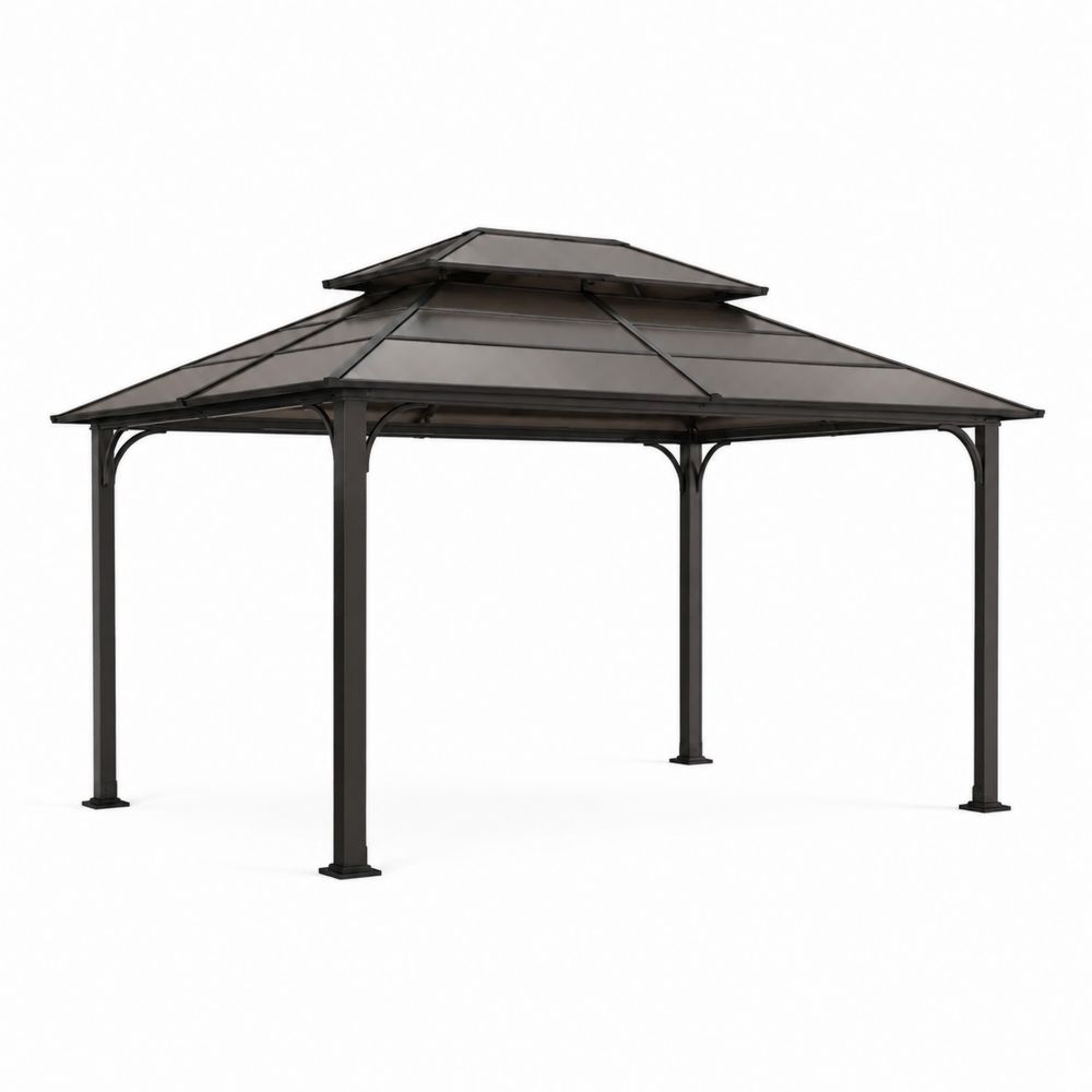 Gazebo en aluminium avec toit en polycarbonate de 3x3m