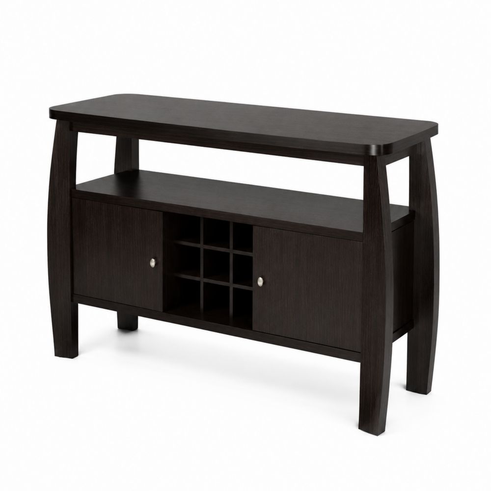 Buffet en bois avec casiers à bouteilles Marron foncé 120x45x90 cm