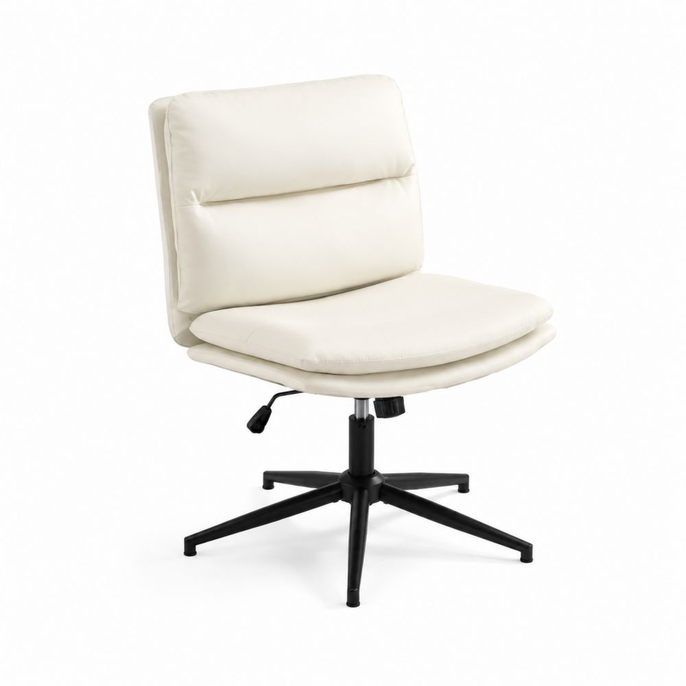 Chaise de bureau pivotante en cuir synthétique avec base en métal