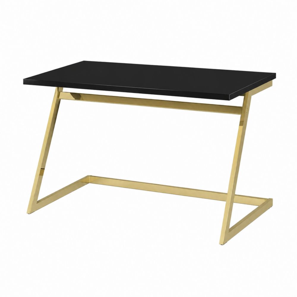 Bureau rectangulaire en bois avec pieds en métal