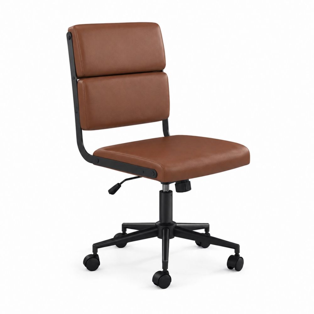 Chaise de bureau pivotante en similicuir réglable
