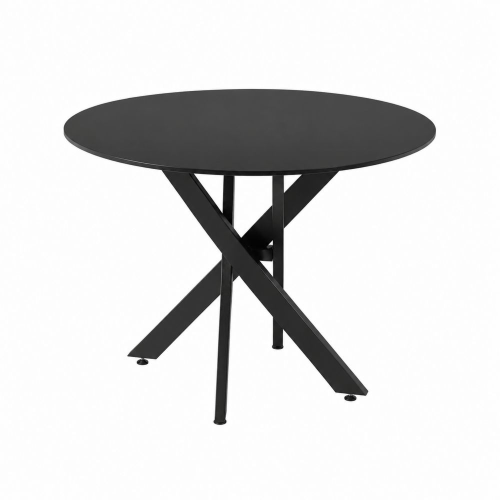 Table ronde en métal noir diamètre 100 cm
