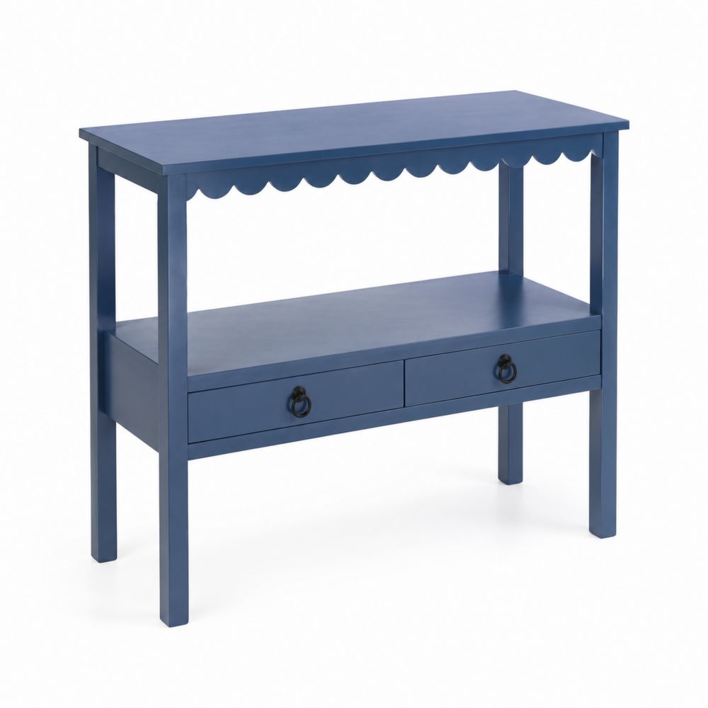 Console en bois avec tiroirs Bleu 100 x 30 x 75 cm