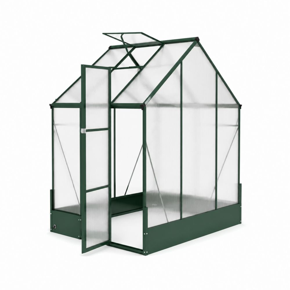 Serre en polycarbonate avec cadre en aluminium vert