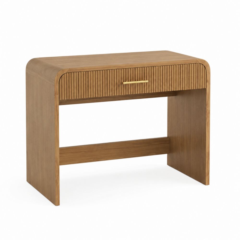 Coiffeuse en bois avec tiroir et poignée dorée