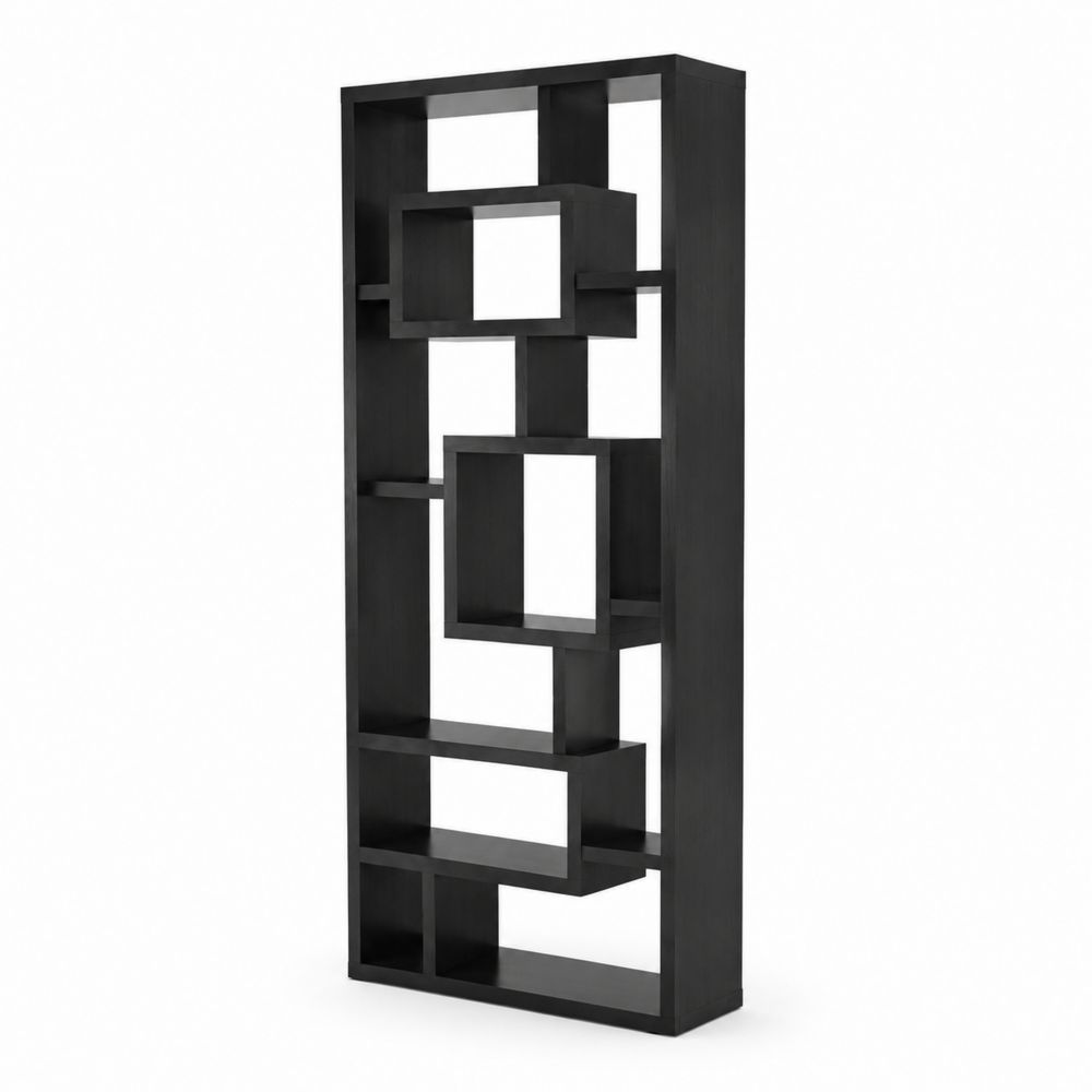 Étagère géométrique en bois MDF noir