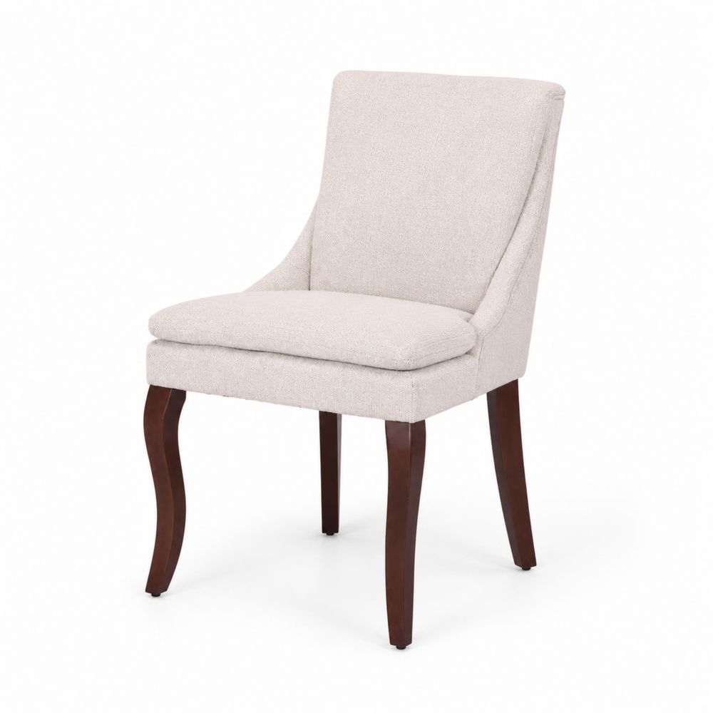 Chaise de salle à manger en tissu avec pieds en bois