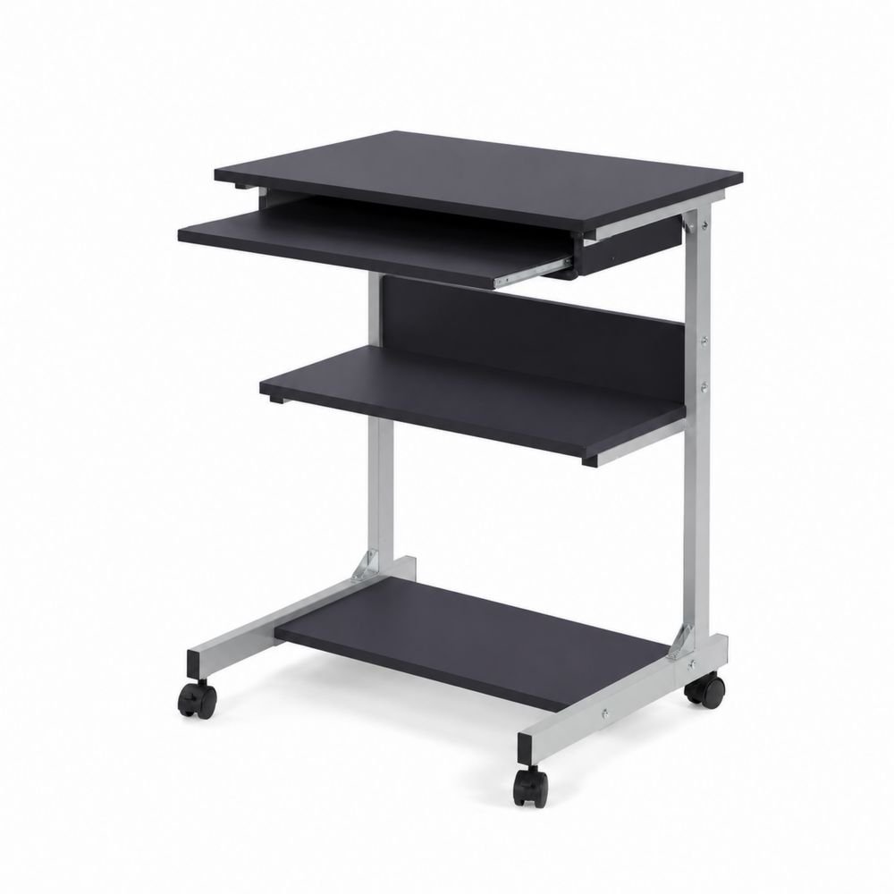 Bureau en bois et acier avec roulettes