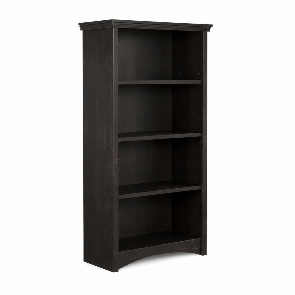 Bibliothèque en Bois Noir 180x80x30 cm