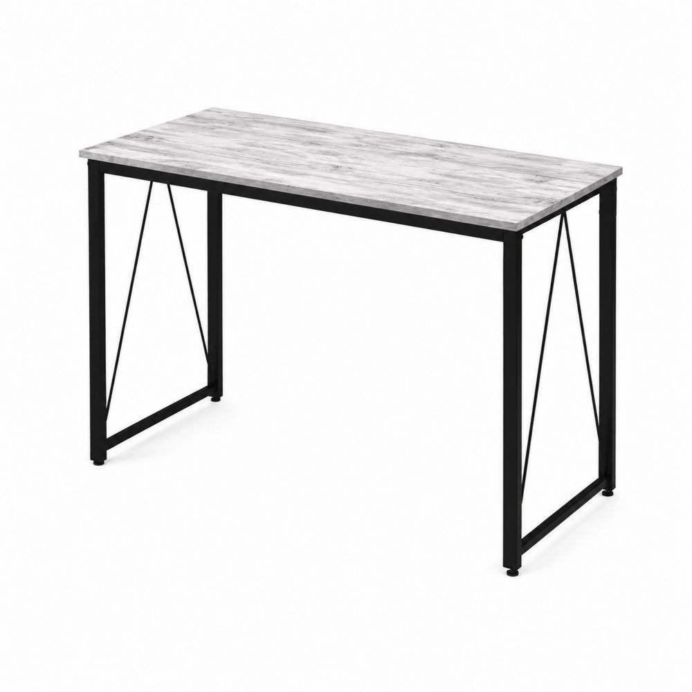 Bureau rectangulaire en bois clair avec pieds en métal noir 120x60x75 cm