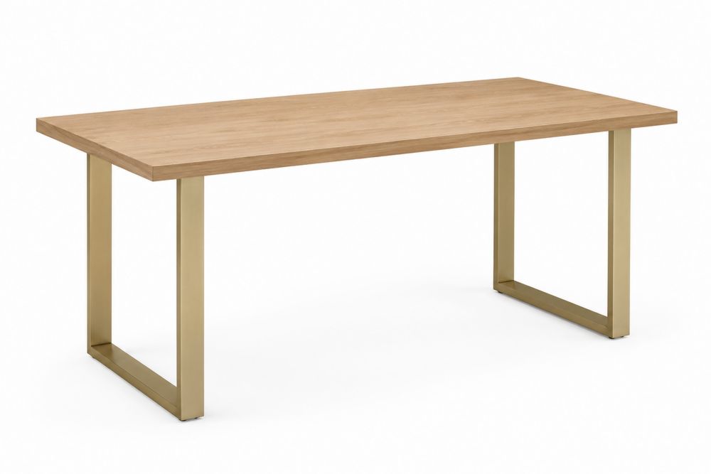 Table rectangulaire en bois avec pieds en métal