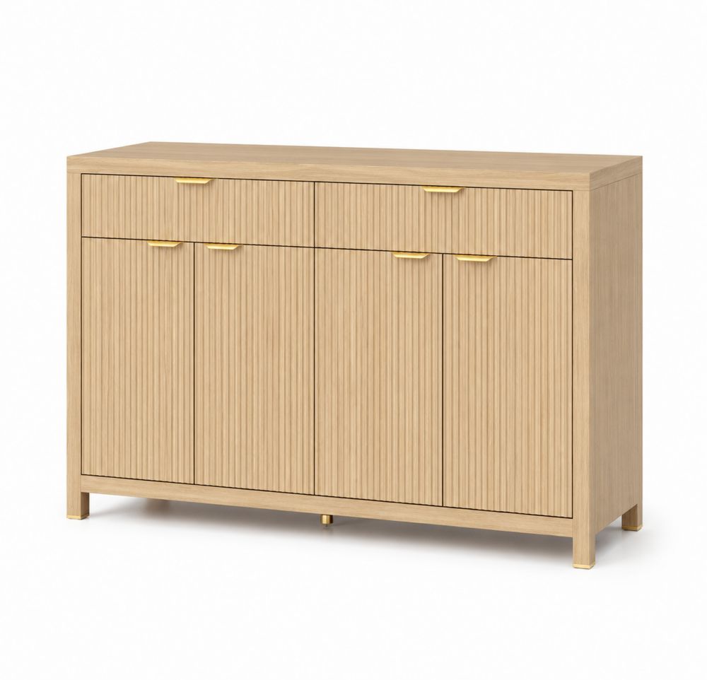 Buffet en bois avec portes et tiroirs en chêne doré