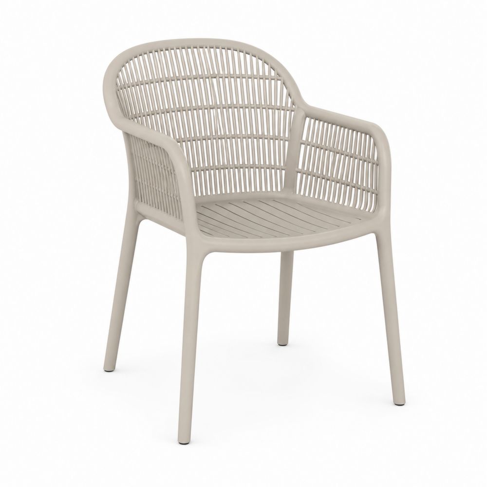 Chaise extérieure en polypropylène Beige avec accoudoirs