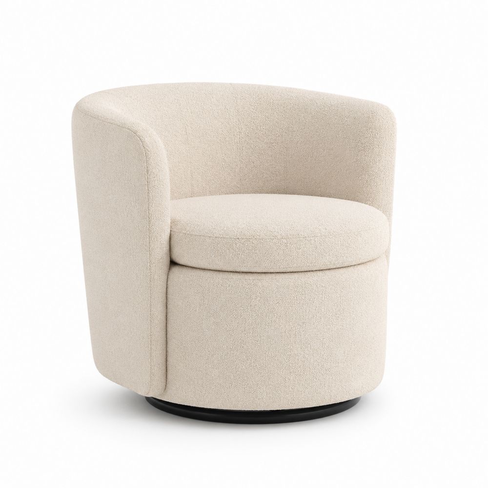 Fauteuil en tissu bouclé Beige