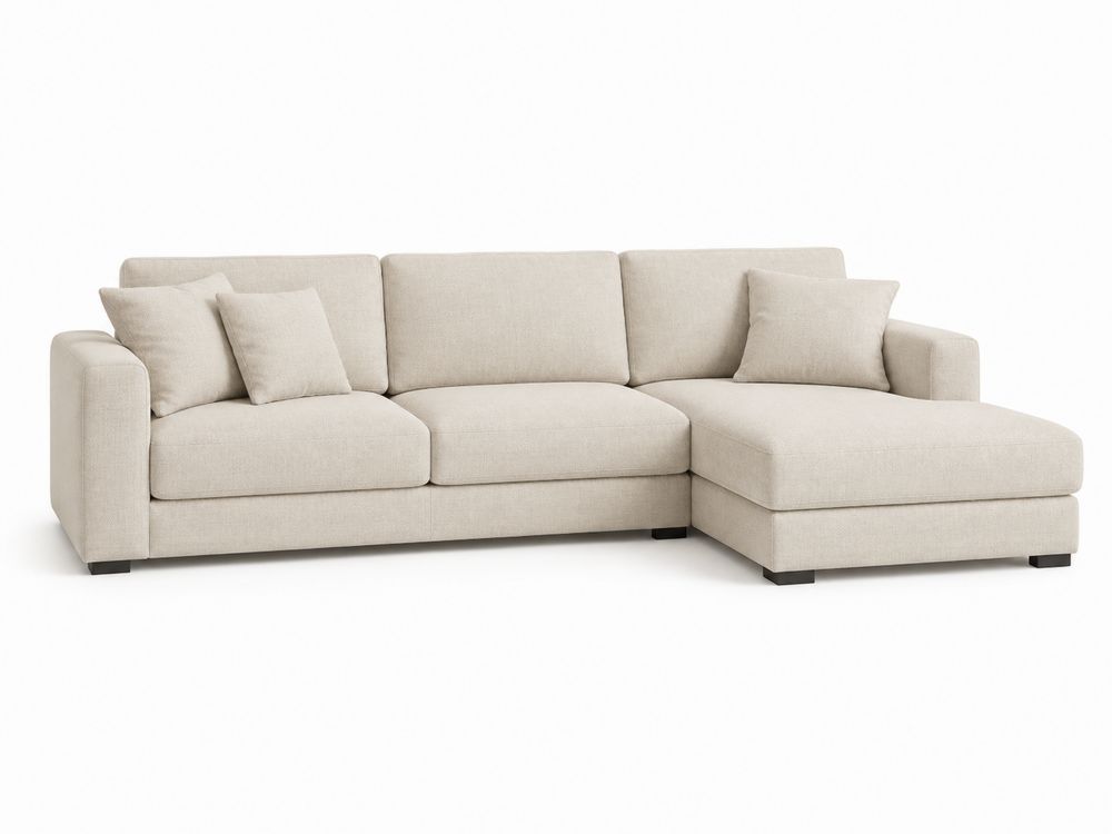 Canapé d'angle 4 places en tissu avec méridienne 290 cm