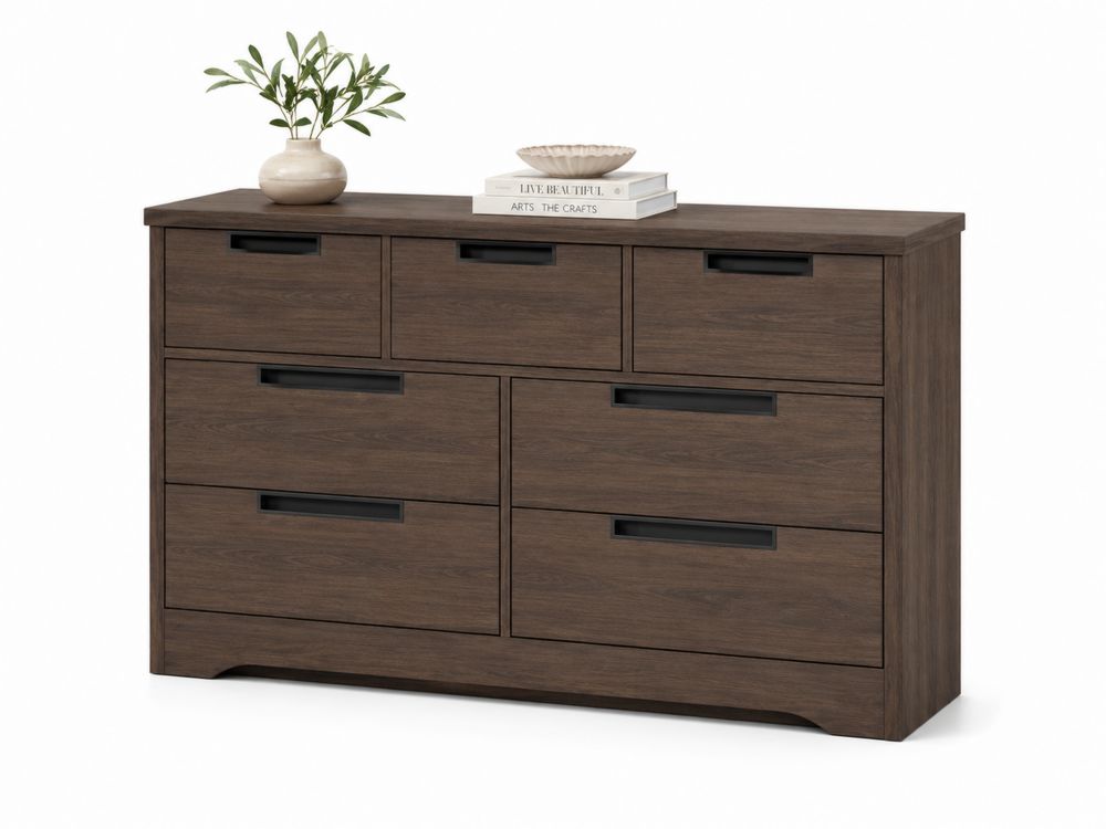 Commode en Bois Marron avec 6 Tiroirs 120x75x40 cm