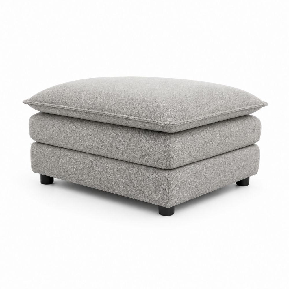 Repose-pieds rectangulaire en tissu Gris