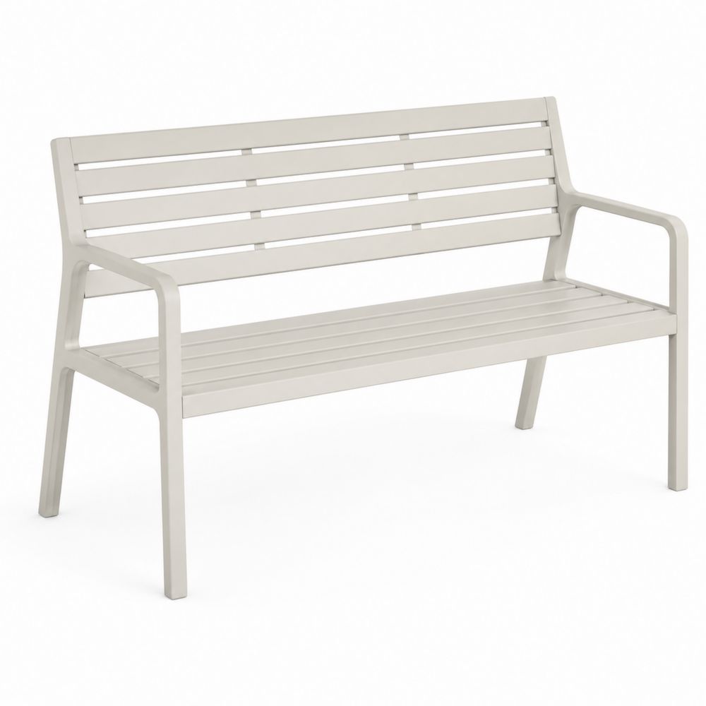 Banc de jardin en métal beige 120 cm
