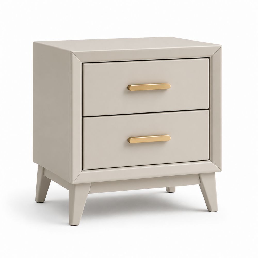 Table de chevet en bois MDF avec tiroirs Beige