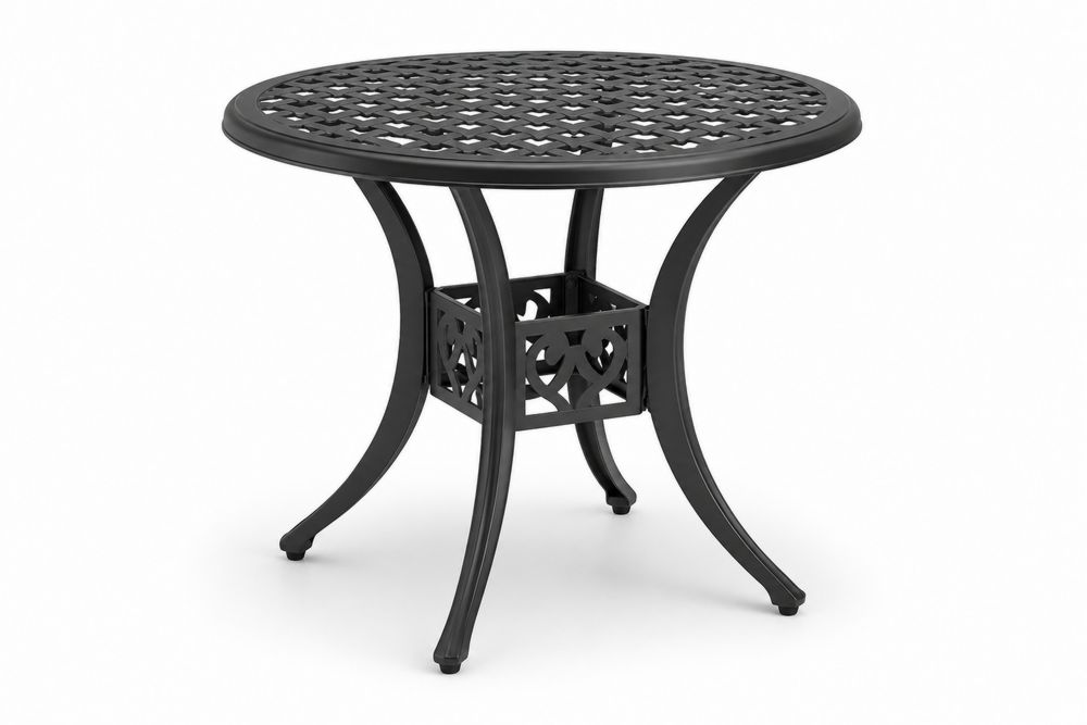 Table ronde d'extérieur en aluminium noir