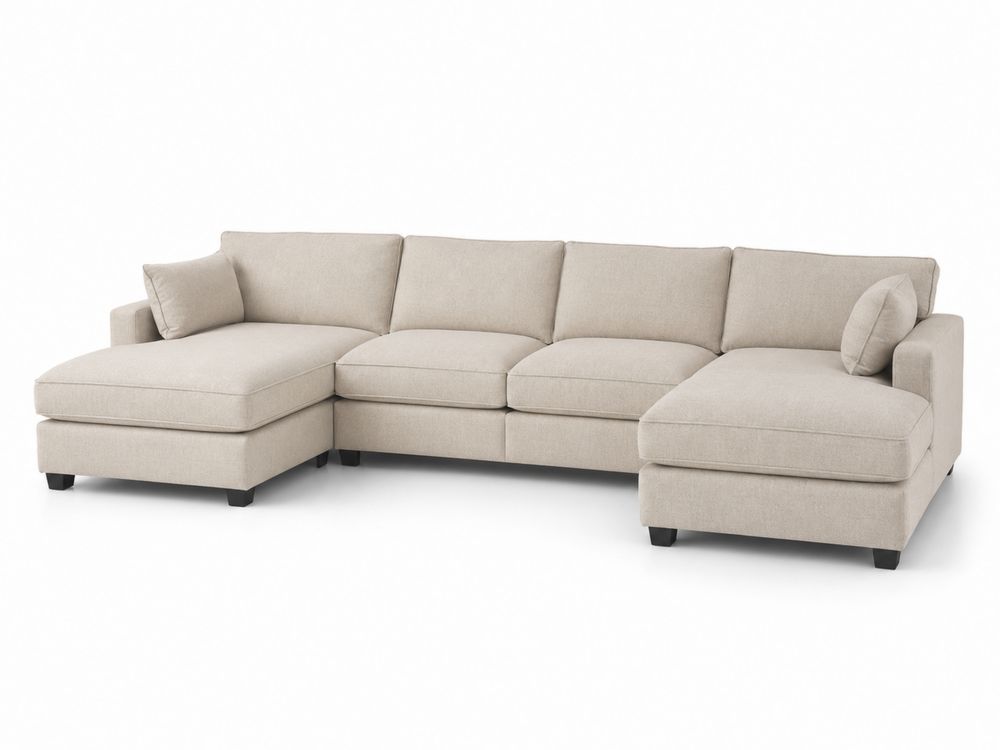 Canapé d'angle en tissu Beige