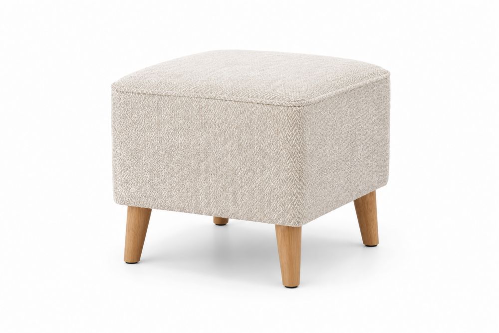 Repose-pieds en tissu et bois 45x45x40 cm Beige