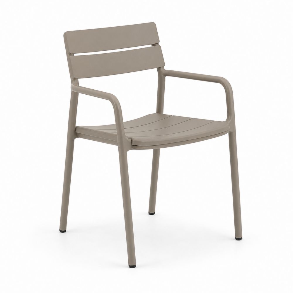 Chaise d'extérieur empilable en aluminium Beige