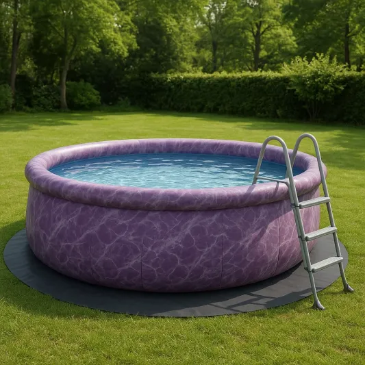 Aufblasbarer Pool Rund Lila PVC mit Leiter-haveltrix