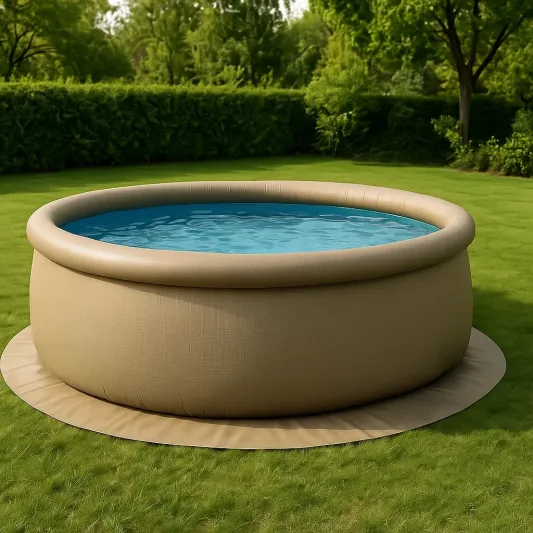 Aufblasbarer runder Pool aus Kunststoff, Beige, 300x76 cm-haveltrix