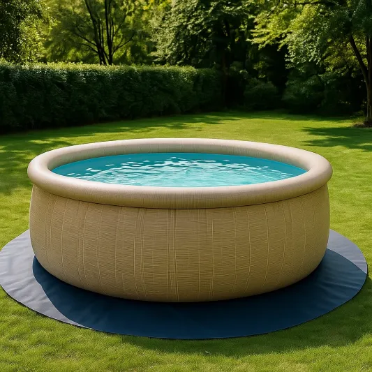 Runder Aufblasbarer Pool aus PVC Beige 305 cm x 76 cm-haveltrix