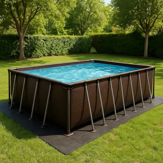 Brauner Aufstellpool mit Stahlrahmen 400x200x100 cm-haveltrix
