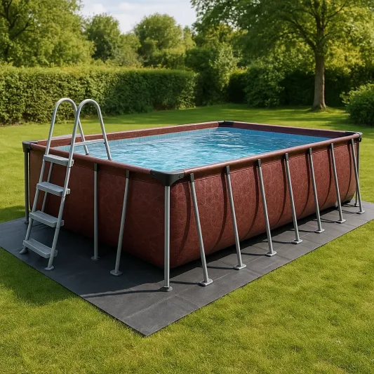 Rechteckiger Aufstellpool mit Stahlrahmen Braun 400x200x100cm-haveltrix