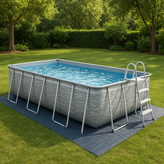 Rechteckiger Aufstellpool mit verzinktem Stahlrahmen 400x300x100 cm-haveltrix
