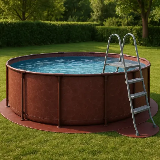 Runder Pool mit Stahlleiter Braun-haveltrix